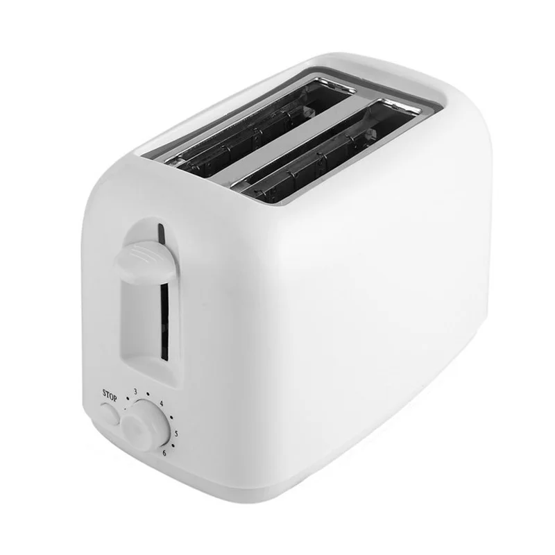 2 ломтика тостер Автоматический быстрый нагрев хлеб Домашний тостер завтрак чайник ЕС Plug - Цвет: White