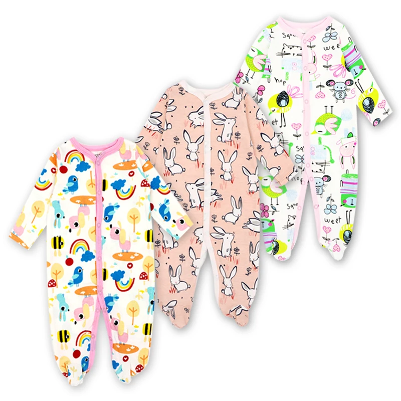 

3 Pack Newborn Baby Boy Girls Clothes Babies Pajamas Long Sleeve Jumpsuit Set Toddler Costume Infant Romper