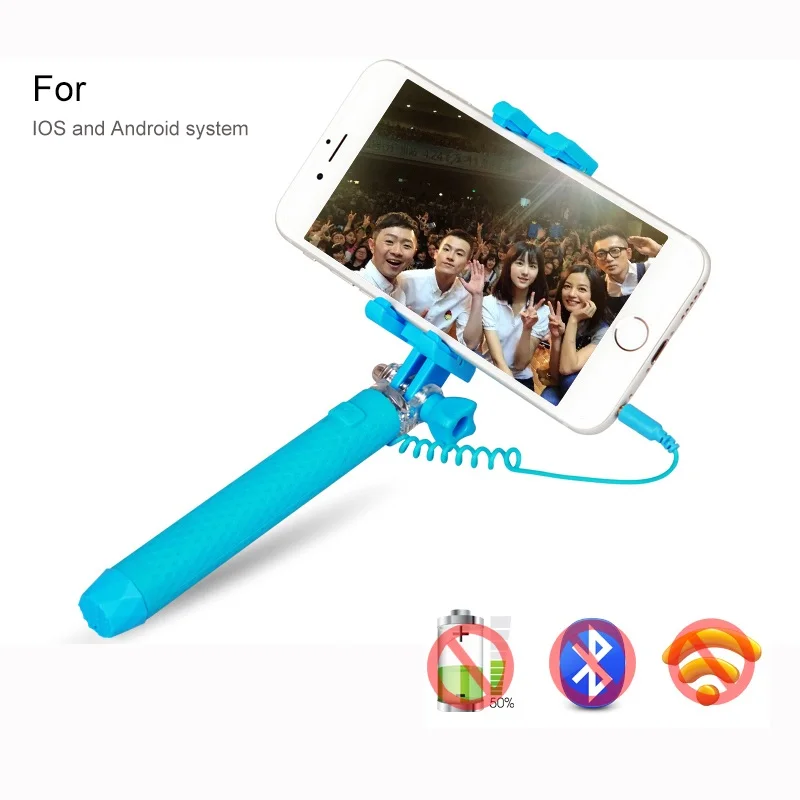 AINGSLIM Univerzální mini makaronová rozšiřitelná Selfie Stick pro iPhone 6 6S Plus 5 5S 360 stupňová rotační skládací Self Stick