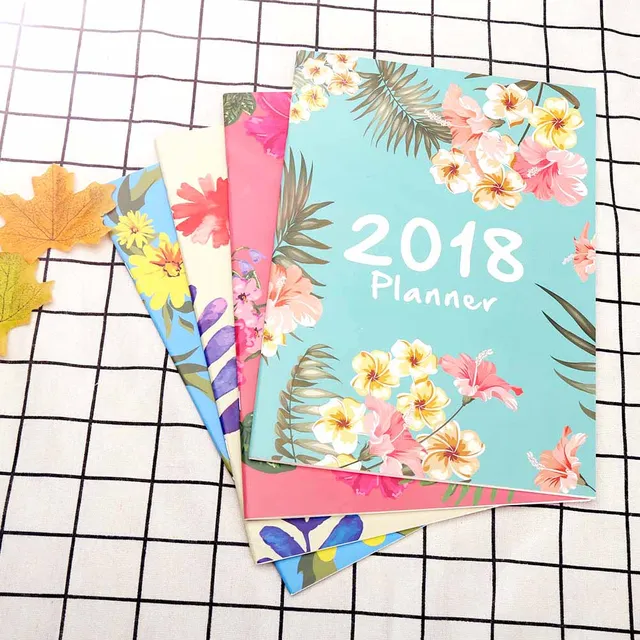 2018 colorful kawaii flower design schedule notebook monthly planner monthly planner organizer