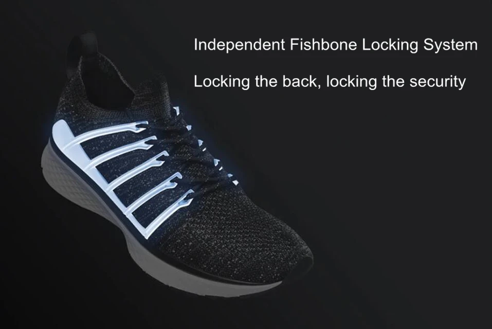 Xiaomi Mijia Smart Sports Shoes 2 Sneaker Uni-moulding Techinique Fishbone Lock system эластичный вязаный вамп амортизирующая подошва