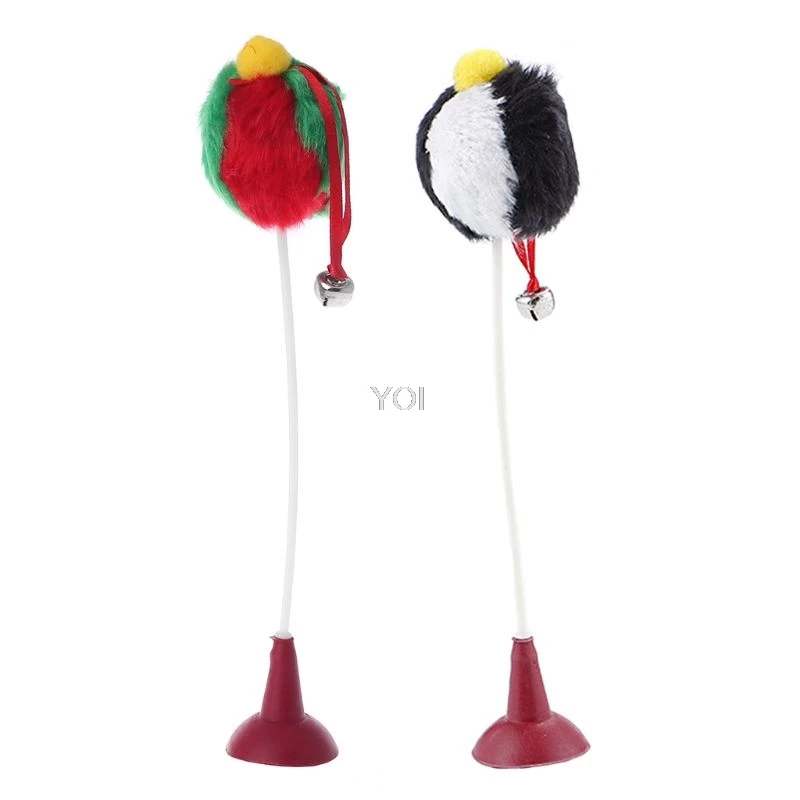 

Cat Toys Bell Ball Bottom Sucker Funny Pet Kitten Playing Scratch Teaser Toy