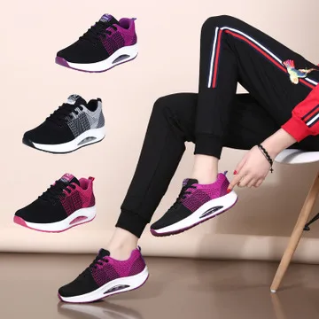 

2018 new square dance shoes female ghost dance shoes breathable flying weaving low to help airbags bottom dance casual shoes wom