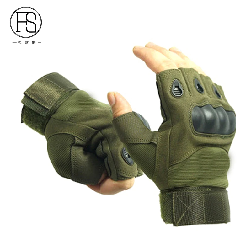 Tactical Gloves Sports Fingerless Carbon Fiber Outdoor Combat Military