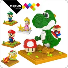 LNO аниме Япония Игра Супер Марио Луиджи Йоши Монстр огонь пчела Марио DIY фигурки мини строительство алмаз мини блоки игрушки