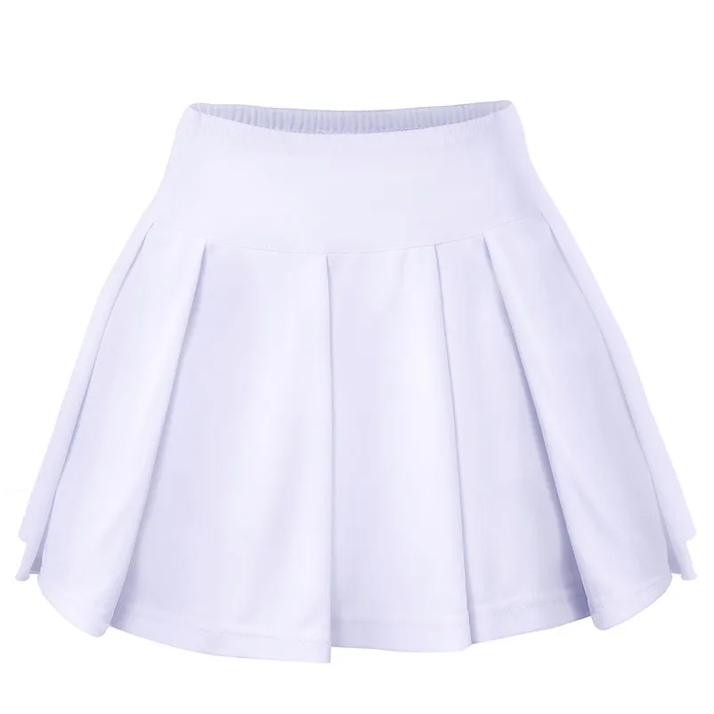Теннисная юбка-шорты для женщин юбки быстросохнущая леди бадминтон, бег юбка теннисные Спортивные юбки с трусиками 1 шт - Цвет: white