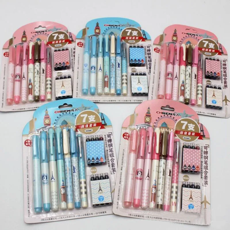 

1 Pack Kawaii Business Fountain Pen Refills with Ink Sac for Kids Students Gift Korean Stationery Office School Supplies