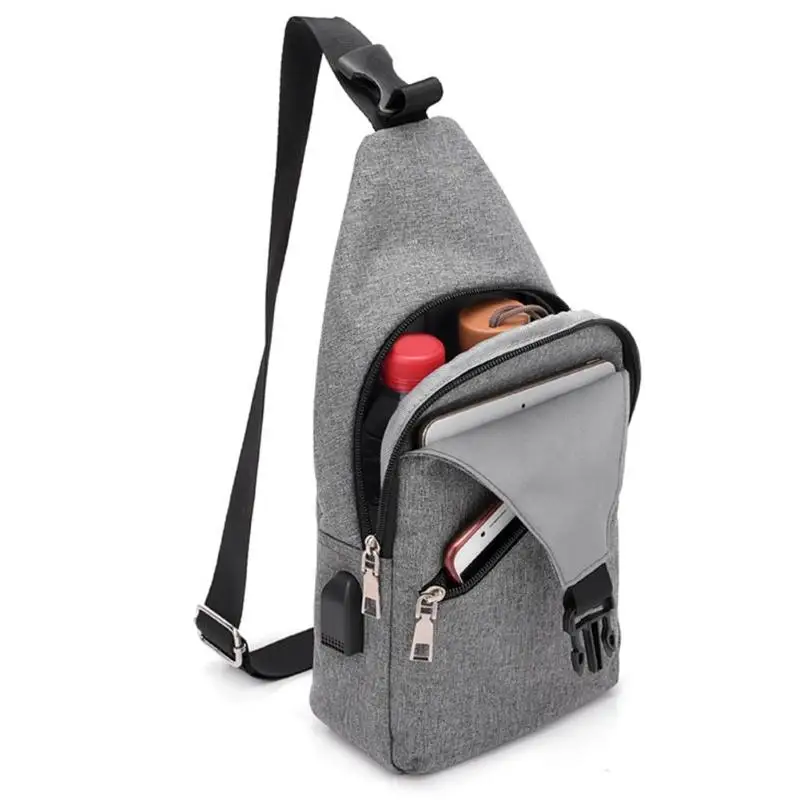 Оксфордская Мужская нагрудная сумка с одним плечевым ремнем на спине, usb-зарядка, сумки через плечо для женщин, сумка на плечо, сумка-тоут для путешествий