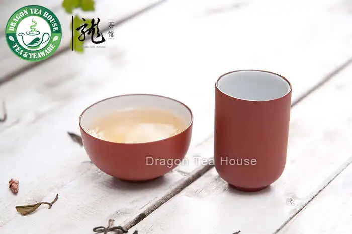 Chinese Zisha Clay Glazed Red Aroma Tea Cup Set