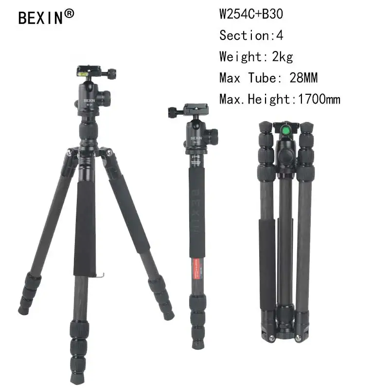 

New arrival extendable video camera tripod, carbon fiber professional tripods