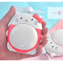 Ручной вентилятор охлаждения USB Перезаряжаемый вентилятор 40 мм портативный Электрический мини-вентилятор ночник лампа 2 в 1 Мультфильм Креативный дизайн