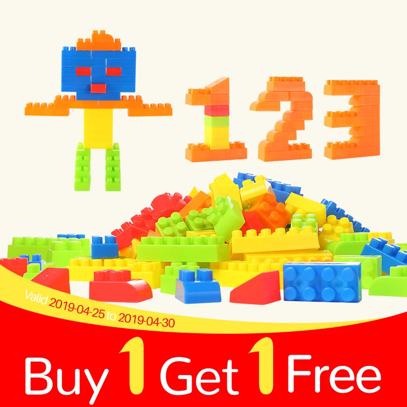 

42+pcs Kids Building Blocks toy module city construction plastic brick building block toys for doddlers kids bulk mixed color