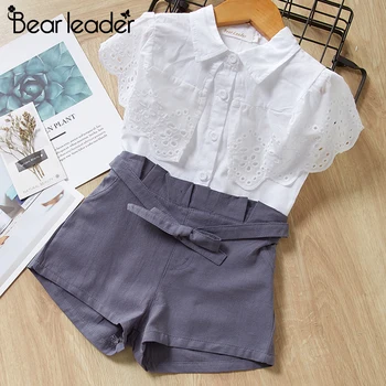 

Bear Leader Girls Clothing 2020 Summer Children Clothing Sets Fashion Petal Sleeve T-shirt and Shorts Suit for Girl Kids Clothes