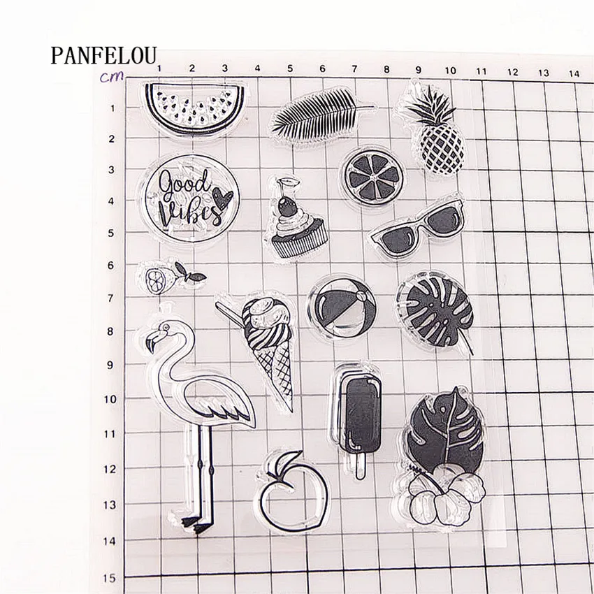Прозрачные силиконовые каучуковые штампы PANFELOU 10 5x14 5 см для скрапбукинга с