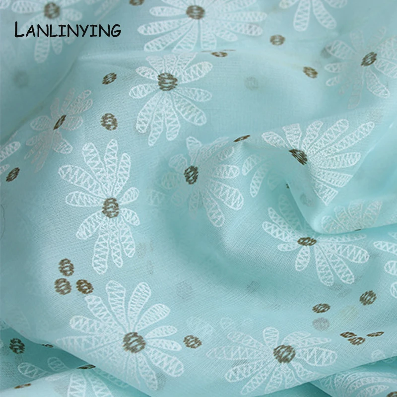

Soft Comfortable Floral Printing Design Chiffon Fabric For Garment Pastoral Jacquard Chiffon Dress Fabric DIY Material .D416