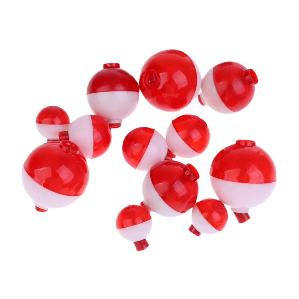 Lot 12 Pieces Fishing Floats Snap on Float Bobbers Hard ABS Plastic Push Button Fishing Round Buoy Float Bobber