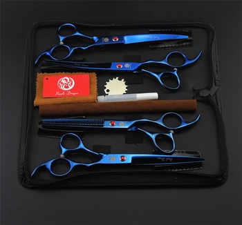 

7.0 inch Professional Pet Scissors Set For Cat Dog Grooming Cutting Shears High Quality Straight & Thinning & Curved Scissors