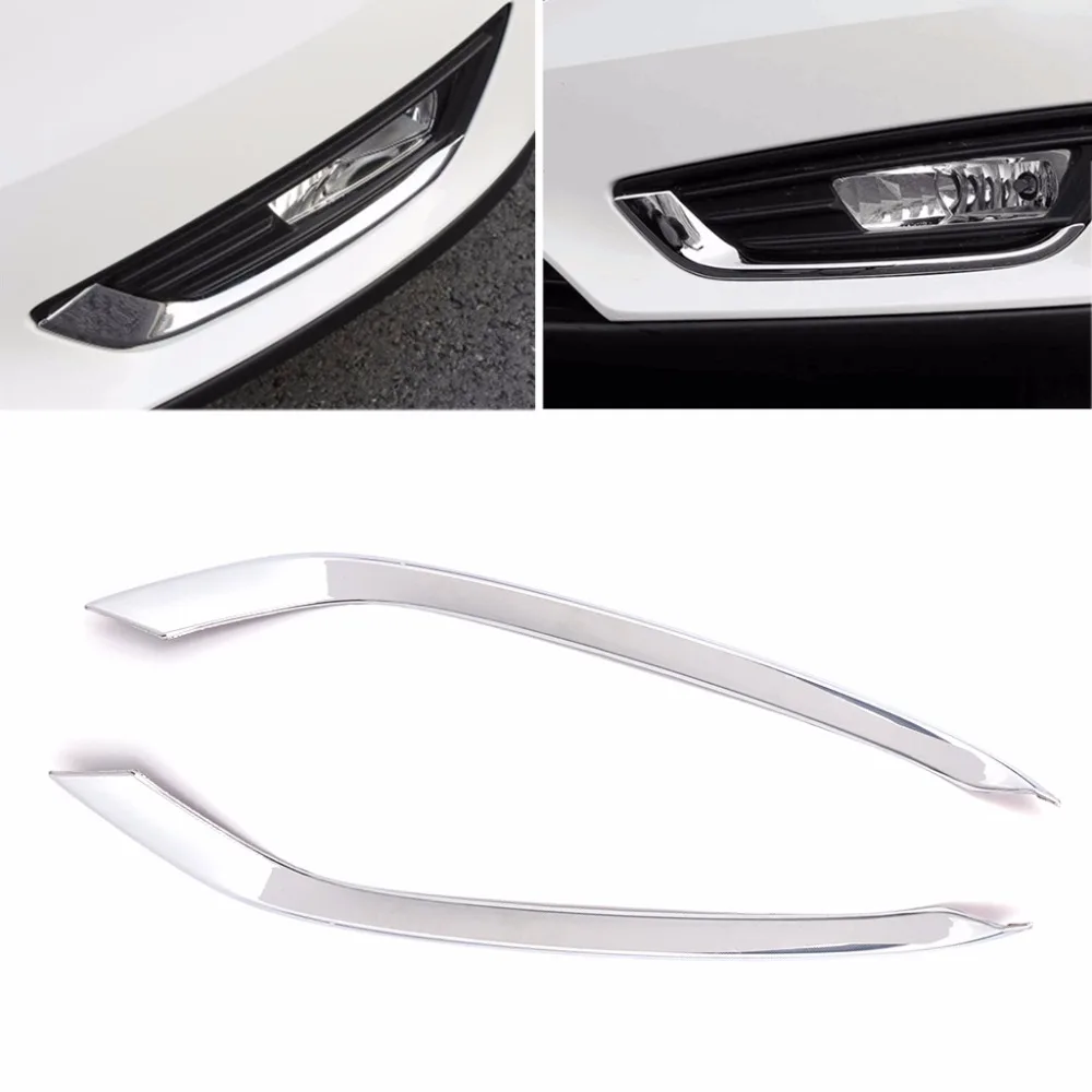 HNGCHOIGE 2 Pcs Chrome Car Front Fog Light Lamp Cover Trim For Ford