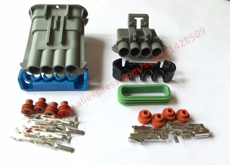 5 Set Delphi Auto 4 Pin Waterproof Wiring Harness ... delphi wiring harness connectors 