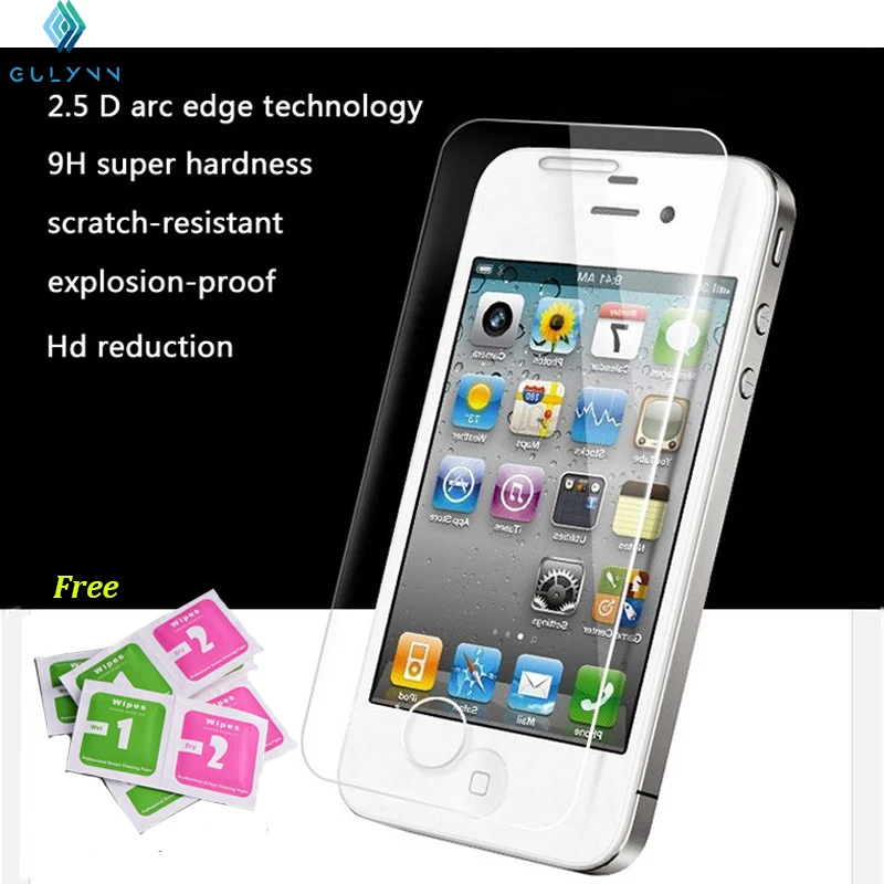 9H твердость 2.5D Защитное стекло для iPhone 4S закаленное толщиной 0 3 мм пленка iPhone4 5 5s6