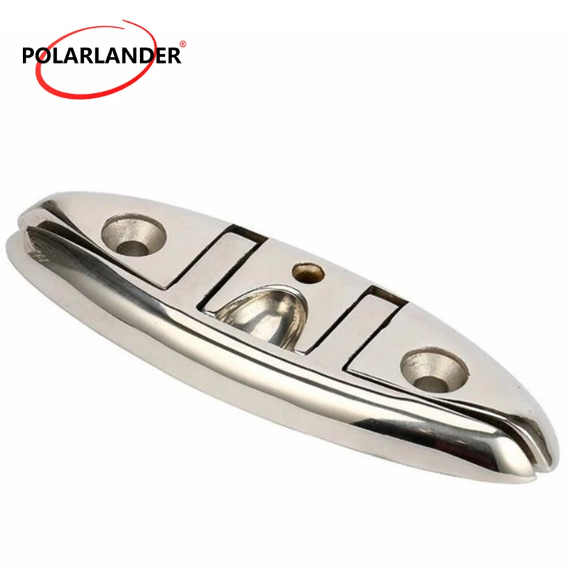 6/'/' Folding Marine Stainless Steel Stud Mount Flip Up Cleat Boat Base Hardware