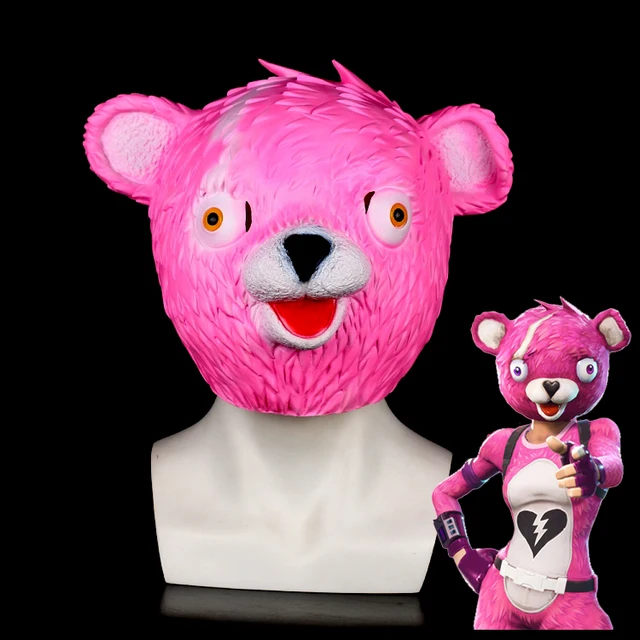 2018 game cuddle team leader cosplay mask animal pink bear panda