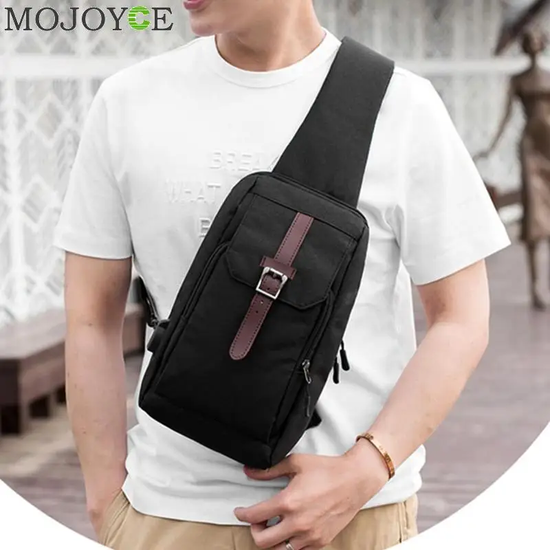 Nylon Männer Brust Pack USB Lade Einzigen Schultergurt Zurück Crossbody Beutel für Frauen Sling Umhängetasche Rucksack reise