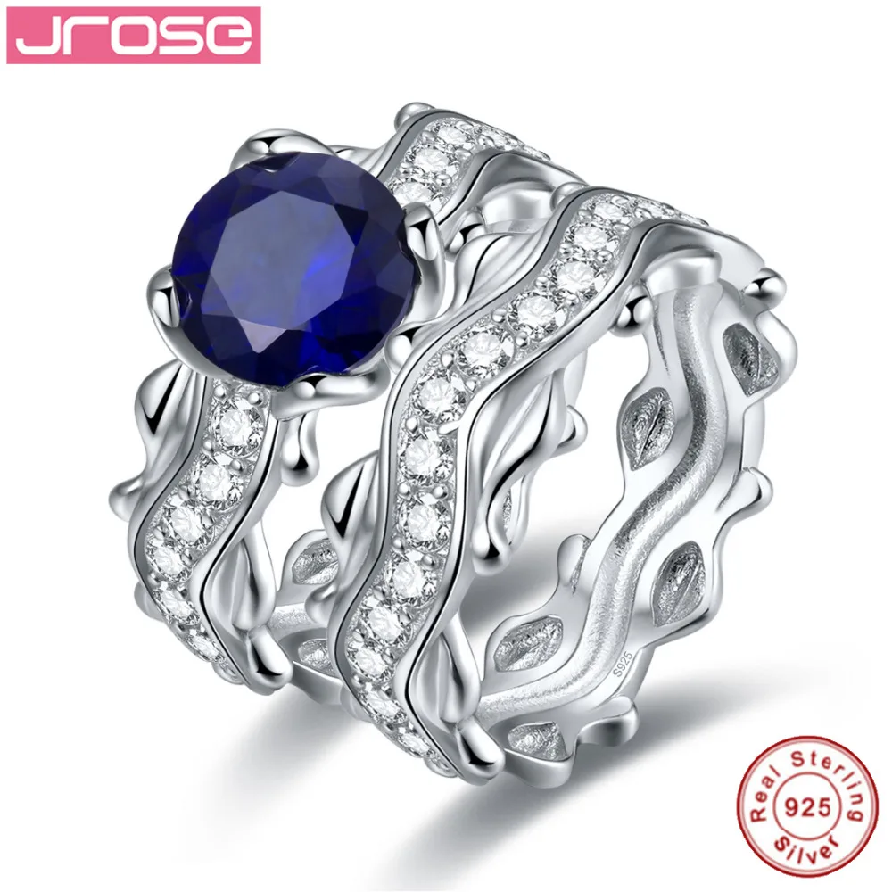 Jrose 100% Настоящее серебро 925 пробы Классическая пара колец изящные свадебные