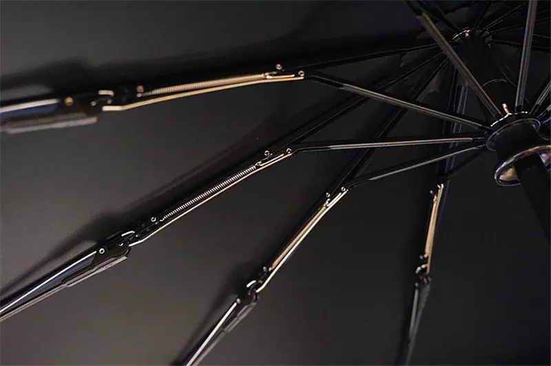 Автоматический мужской зонт, три сложения, деревянная ручка, черное покрытие, защита от солнца, складные зонты, 10 K, ветрозащитные, подлинный бренд
