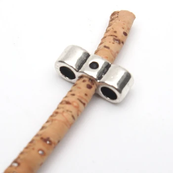 

20pcs 3mm round Leather Supplies 3 connectors tree separator Strand Antique Silver Jewelry Components D-5-3-35