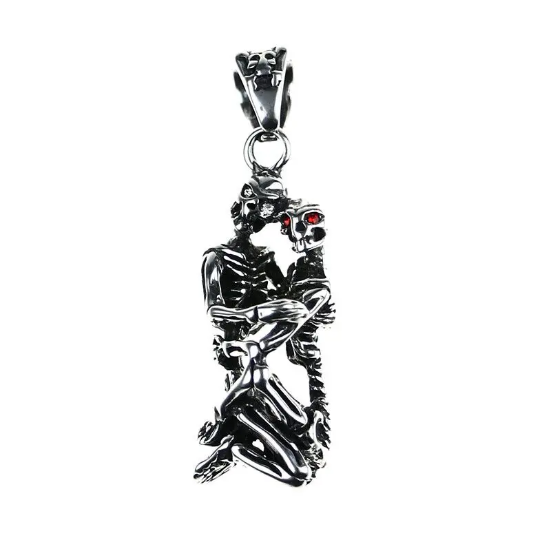 Модные нержавеющая сталь кулон цепочки и ожерелья для мужчин любителей Скелет 316L Титановый стальной кулон тенденция личности ювелирные подарки