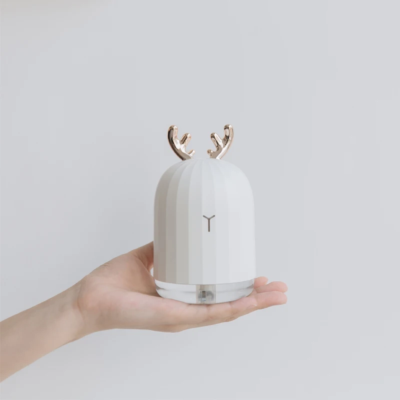 White Deer air Humidifier Ultrasonic Aromatherapy Diffuser with Colorful LED Night Light Mini USB E