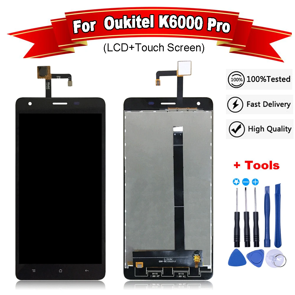 Для Oukitel K6000 Pro ЖК дисплей Дисплей и кодирующий преобразователь сенсорного экрана