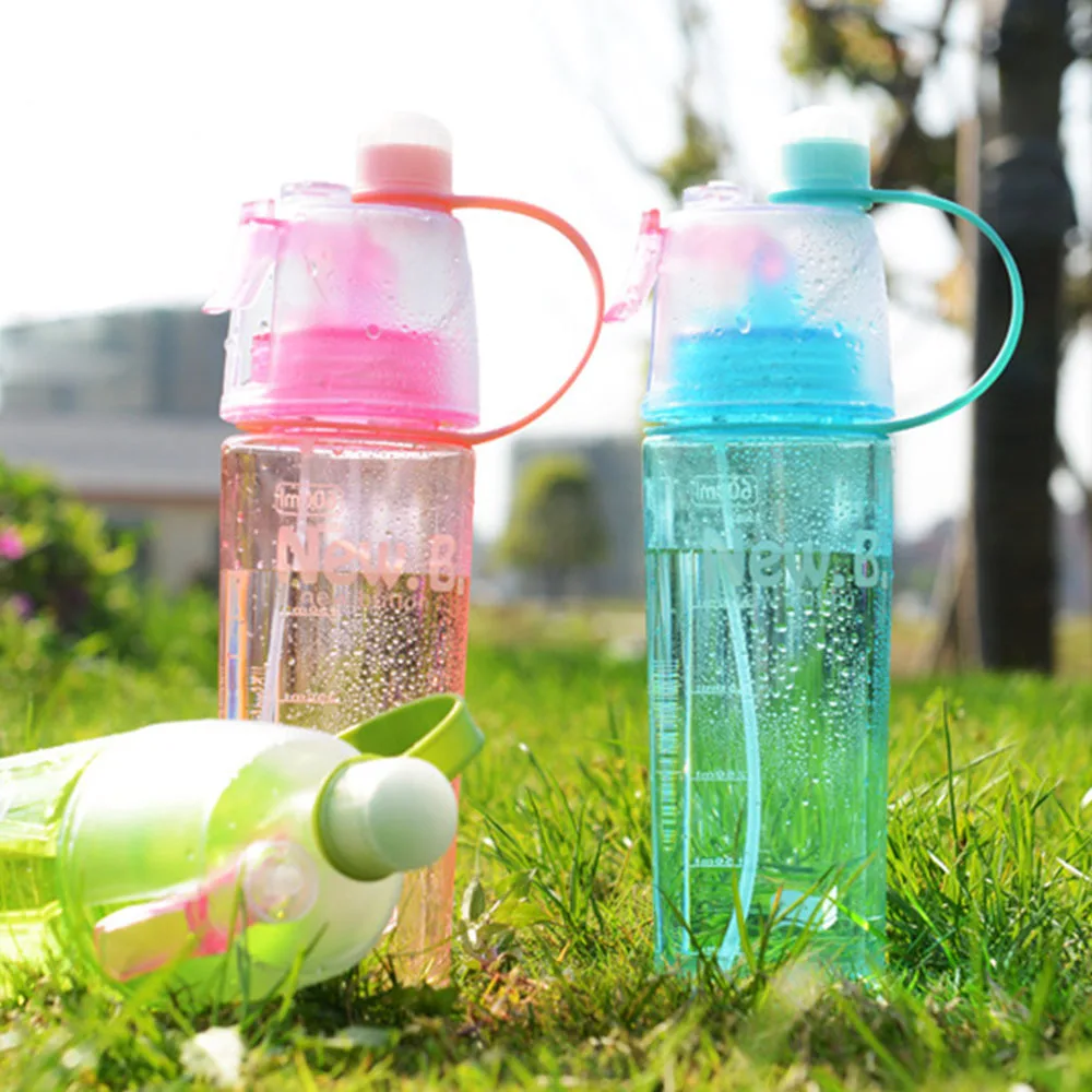 Plastic Spray Water Bottle Portable Drinking Cup Outdoor Climbing Bottles