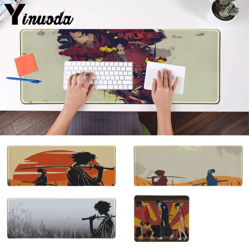 

Yinuoda Anime Samurai Champloo Keyboards Mat Rubber Gaming mousepad Desk Mat Pattern Soft Accessories mousepad gamer play mats