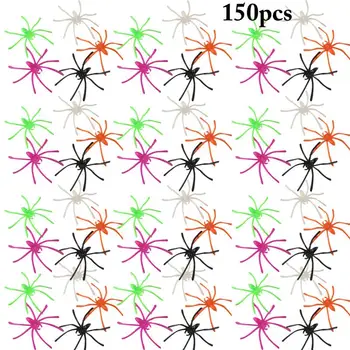 

150pcs Luminous Plastic Spider Halloween Decoration Festival Supplies Funny Prank Toys Party Decoration Realistic Prop