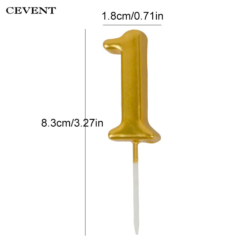 CEVENT 1 шт. золотые свечи для дня рождения украшения для детей и взрослых 0-9 свечи с цифрами украшения для кексов вечерние поставки