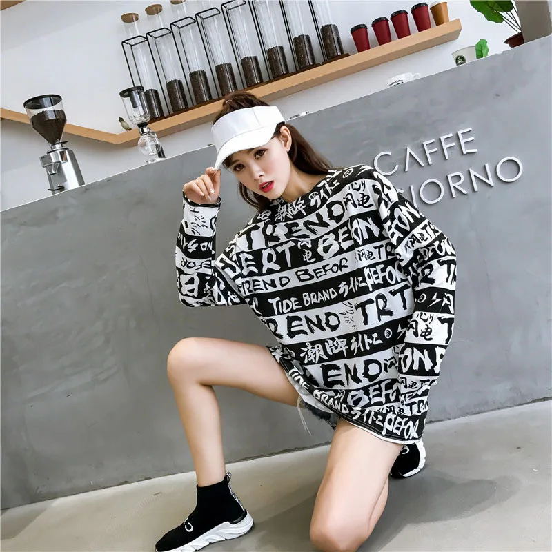 Женская футболка в полоску Ulzzang Harajuku Корейском стиле хип-хоп базовая Polera Holgada