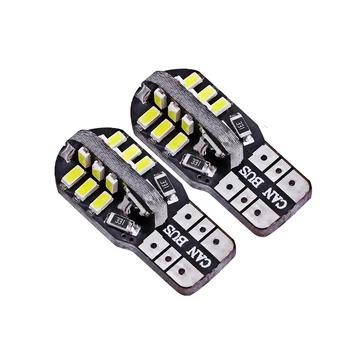 

100 X T10 LED Canbus W5W T10 24SMD 3014 LED Canbus NO ERROR Car Auto t10 24LED Bulbs Indicator Light Parking Lamp White Light