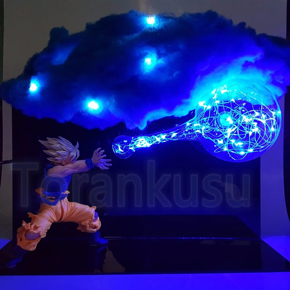 Skup Dragon Ball Z figurka Son Goku prowadzona chmura Feffect DIY wyświetlacz zabawka Dragon Ball super saiyan Goku Kamehameha DBZ Model DIY177