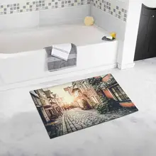Ретро винтажный Европейский Старый город на закате коврик для ванной мягкие коврики для ванной комнаты Нескользящие Rubber0 20 W X 32 L дюймов