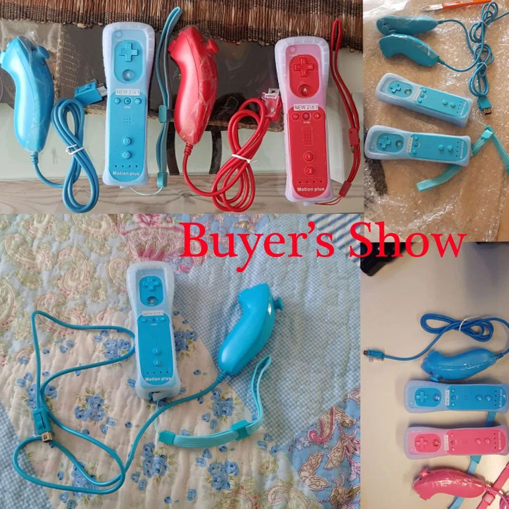 2 в 1 Встроенный пульт дистанционного управления Motion Plus для Wii Control ler + нунчак