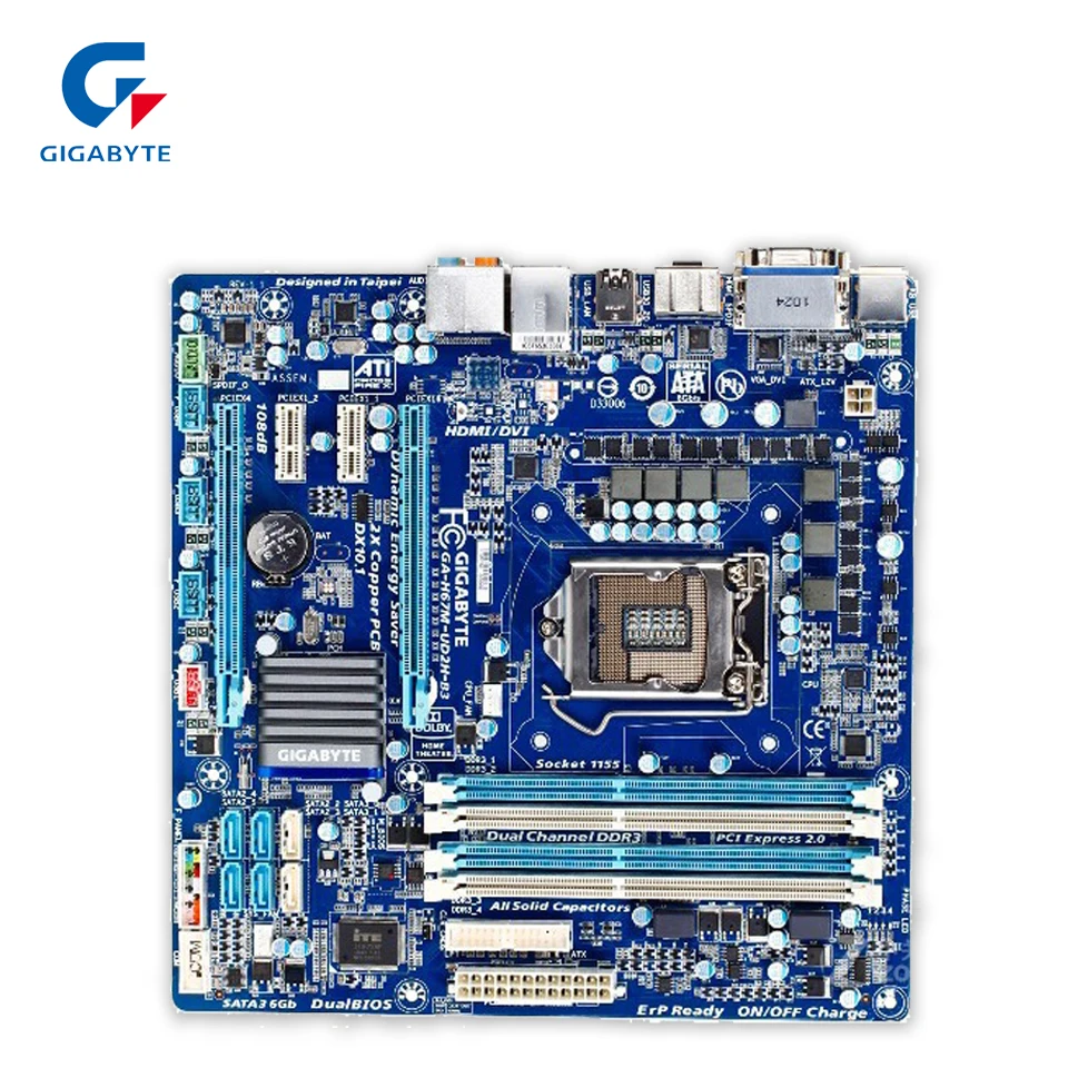 

Gigabyte GA-PH67A-D3-B3 Desktop Motherboard PH67A-D3-B3 H67 LGA 1155 i3 i5 i7 DDR3 32G ATX