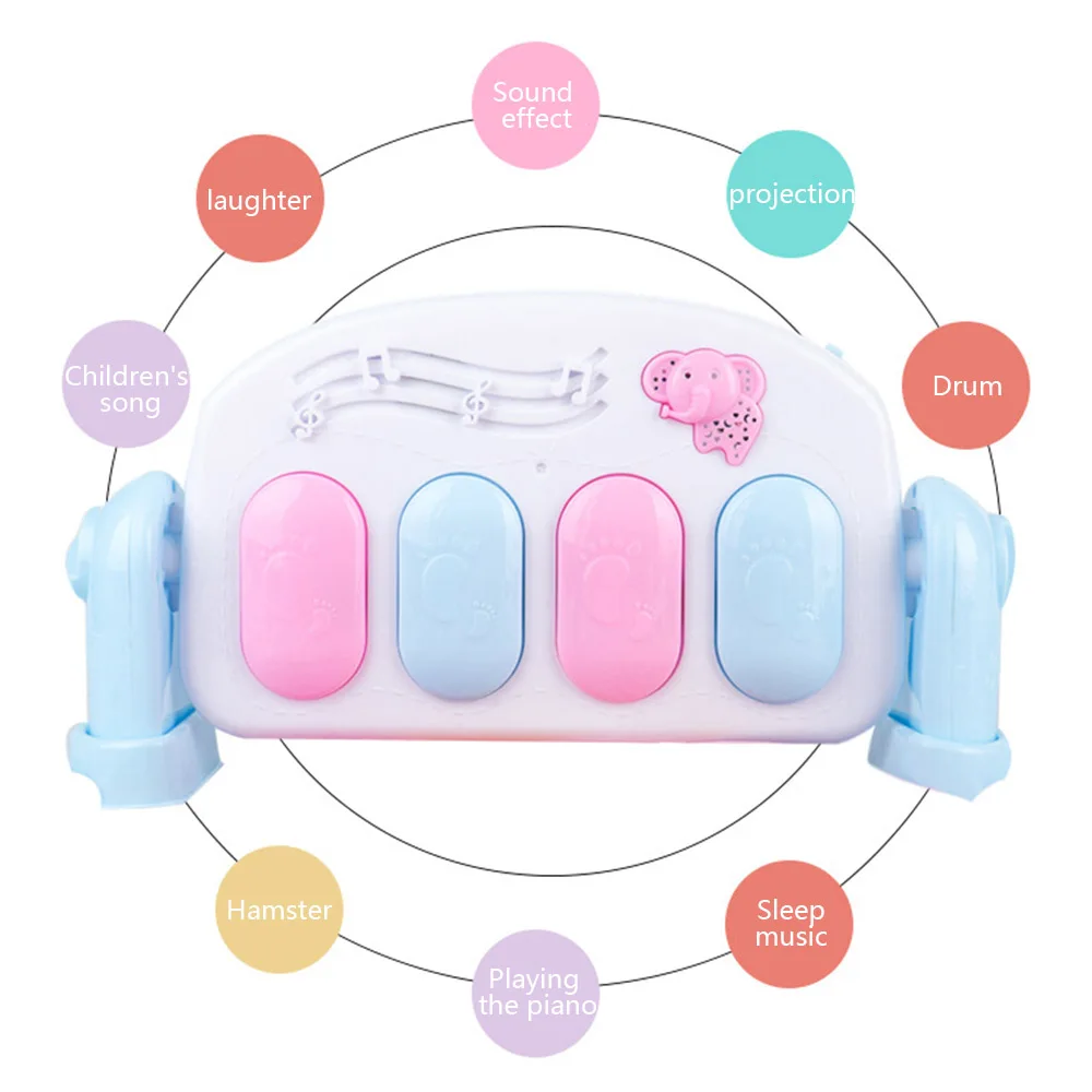 Newborn Baby Fitness Bodybuilding Frame Pedal Piano Game Carpet Kids Rocking Chair Activity Kick Play Education Toy
