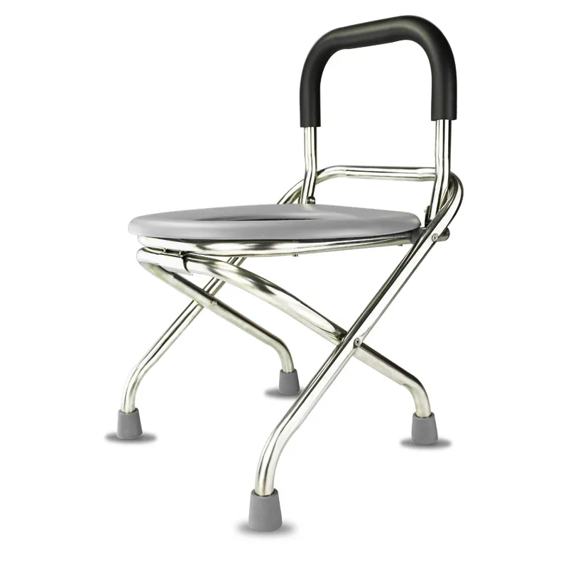 Домашний стул для пожилых людей со спинкой из нержавеющей стали, стул для кормления, Складной Безопасный стул для беременных женщин