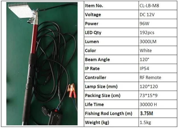 4M led fishing rod lights 96w