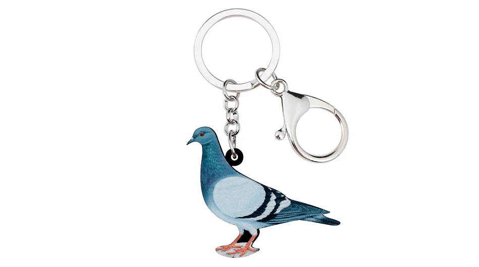 Acrylic Bottle Opener Keyring Blue Pigeon Bird Face Racing Birds  #44381 