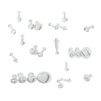 

4PCS Square Oval Heart Love Pentagram Diamond Shaped Plastic Plunger Candy Cookie Cutter Sugarcraft Cake Cookies Baking Mold