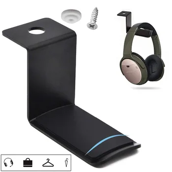 

Headphone Headset Holder, Universal Metal Headphone Holder Hanger 360ROTATE Computer Desk, (Black)