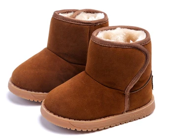 

Winter fashion children's snow boots warm plush soft bottom shoes baby boys and girls boots leather winter snow boots baby shoes